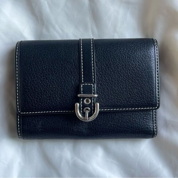 COACH Black Y2K Hampton Trifold Wallet Cardholder Bucket SoHo - Picture 3 of 9